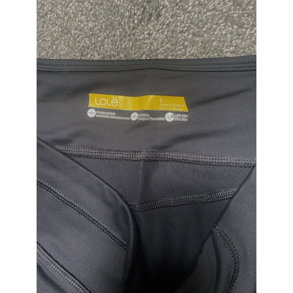 Lole Gray Pants Womens Small Black Stretch UPF 50 Flare Leggings Yoga Running - Picture 3 of 5